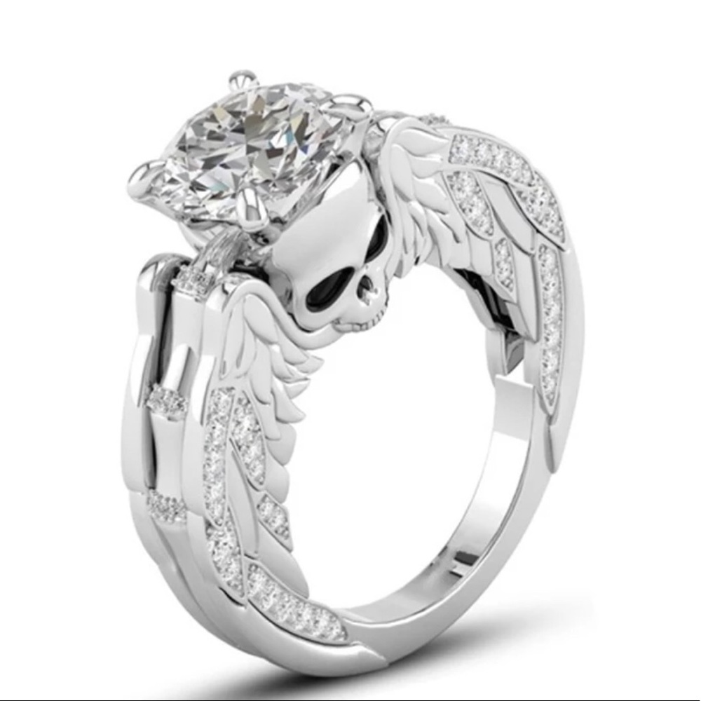 Skull π Halloween CZ Rings New Sizes 6-10